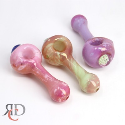 GLASS PIPE US MILKY DOT ART WITH FLOWER GP935